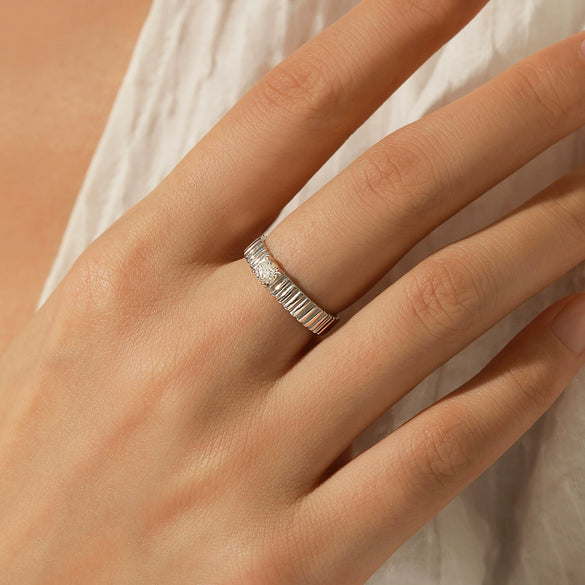 Wholesale S925 Silver Neutral Style Geometric Joker Ring With Mosan Diamond For Women