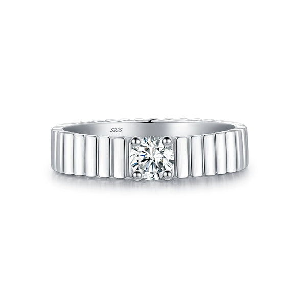 Wholesale S925 Silver Neutral Style Geometric Joker Ring With Mosan Diamond For Women