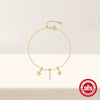 Wholesale S925 Silver Niche Design Pearl Five Petal Flower Starfish Adjustable Bracelet With Zirconia Treatment And Geometric Style