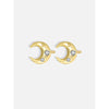 Wholesale S925 Silver Niche Geometric Crescent Stud Earrings For Women With Electroplating