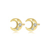 Wholesale S925 Silver Niche Geometric Crescent Stud Earrings For Women With Electroplating