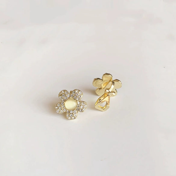 Wholesale S925 Silver Pearl Electroplated Alloy Flower Water Drop Cat's Eye Earrings For Women