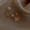 Wholesale S925 Silver Pearl Electroplated Alloy Flower Water Drop Cat's Eye Earrings For Women