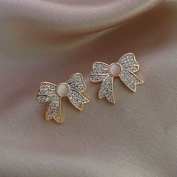 Wholesale S925 Silver Pearl Electroplated Alloy Flower Water Drop Cat's Eye Earrings For Women