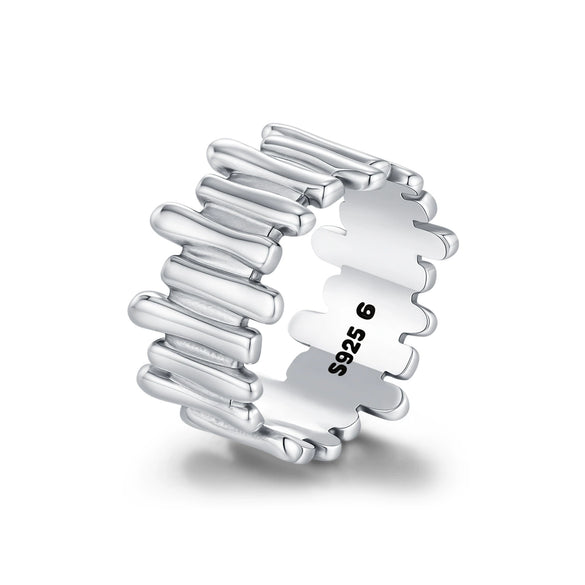 Wholesale S925 Silver Retro Asymmetrical Design Ring For Women