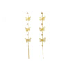 Wholesale S925 Silver Rhinestone Geometric Butterfly Super Long Tassel Earrings For Women