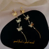 Wholesale S925 Silver Rhinestone Geometric Butterfly Super Long Tassel Earrings For Women
