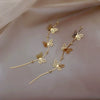 Wholesale S925 Silver Rhinestone Geometric Butterfly Super Long Tassel Earrings For Women