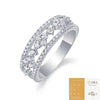 Wholesale S925 Silver Ring With Moissanite And Geometric Design Luxury Inlaid Fashion Style