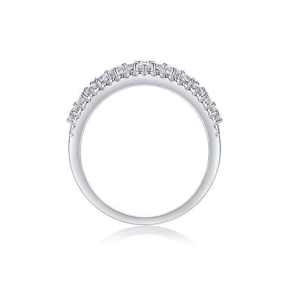 Wholesale S925 Silver Ring With Moissanite And Geometric Design Luxury Inlaid Fashion Style