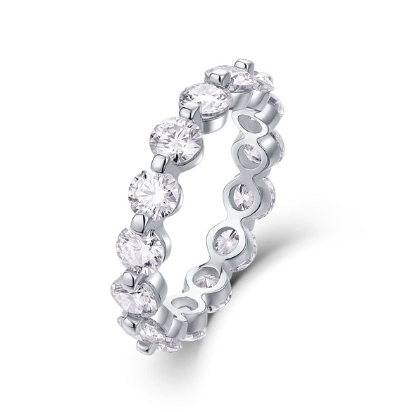 Wholesale S925 Silver Ring With Moissanite And Geometric Pattern Luxury Inlay Fashion Style For Women
