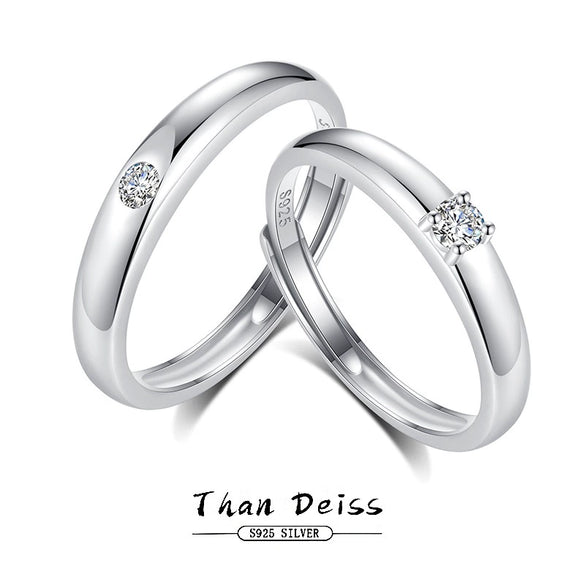Wholesale S925 Silver Ring With Single Zircon Geometric Pattern For Couples