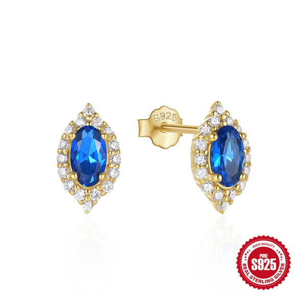 Wholesale S925 Silver Round Cat's Eye Earrings For Women With Retro Elegant Style And Geometric Design Electroplated