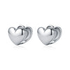 Wholesale S925 Silver Simple Doublesided Heartshaped Electroplated Earrings For Women