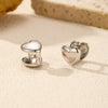 Wholesale S925 Silver Simple Doublesided Heartshaped Electroplated Earrings For Women