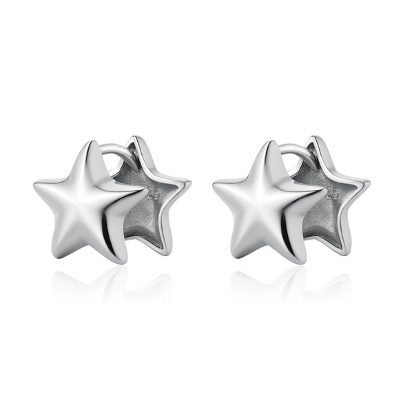 Wholesale S925 Silver Simple Doublesided Heartshaped Electroplated Earrings For Women
