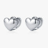 Wholesale S925 Silver Simple Doublesided Heartshaped Electroplated Earrings For Women