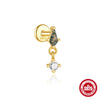 Wholesale S925 Silver Simple Fashion Natural Water Grass Agate Geometric Earrings With Zirconia Processing For Women