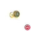 Wholesale S925 Silver Simple Fashion Natural Water Grass Agate Geometric Earrings With Zirconia Processing For Women