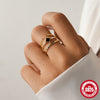 Wholesale S925 Silver Simple Women's Ring Set With Geometric Shape And Zirconia Processing