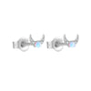 Wholesale S925 Silver Small Blue Moon Gradient Round Bead Earrings For Women With Platinum Or 18K Gold Electroplating Simple Style
