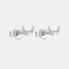 Wholesale S925 Silver Small Blue Moon Gradient Round Bead Earrings For Women With Platinum Or 18K Gold Electroplating Simple Style
