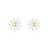 Wholesale S925 Silver Small Flower Stud Earrings With Epoxy Treatment For Women