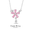 Wholesale S925 Silver Tassel Peach Blossom Geometric Natural Style Diamond Inlaid Necklace For Women