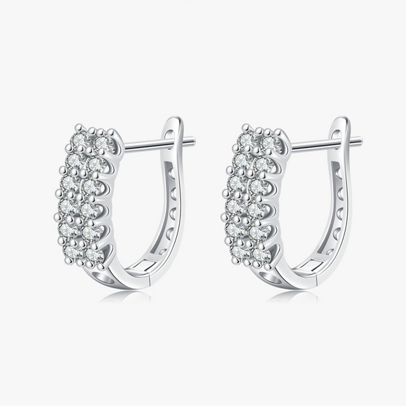 Wholesale S925 Silver U Shape Niche Style Diamond Earrings For Women