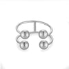 Wholesale S925 Silver Ushaped Fourball Adjustable Opening Ring With Electroplating For Women
