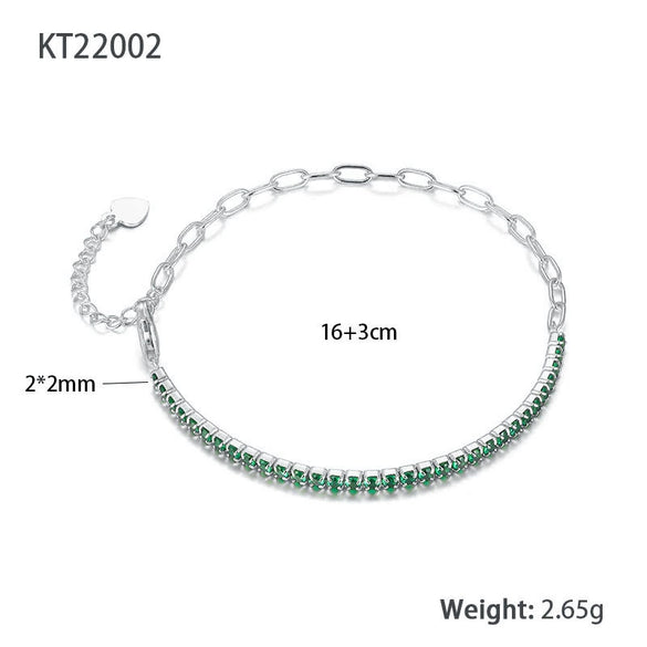 Wholesale S925 Silver Women's Bracelet Fully Inlaid With Zircon Geometric Style Hand Ornament Jewelry