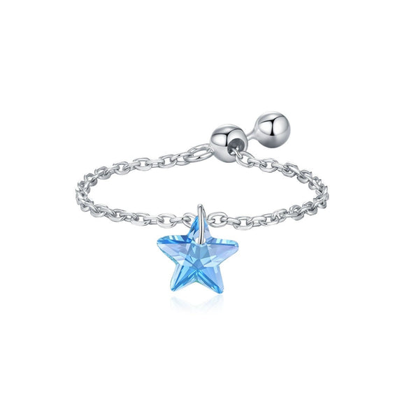 Wholesale S925 Silver Women's Geometric Pendant Ring With Multi Color Diamond And Adjustable Chain Electroplated Hand Jewelry