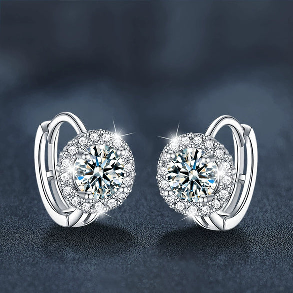 Wholesale S925 Silver Women's Moissanite Sunflower Highend Fashion Earrings