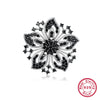 Wholesale S925 Silver Women's Retro Brooch With Snowflake Design And Colorful Zirconium Inlay