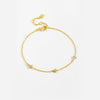 Wholesale S925 Silver Women's Simple Three Stone Classic Thin Chain Stacked Bracelet With Geometric Design And Electroplating Treatment