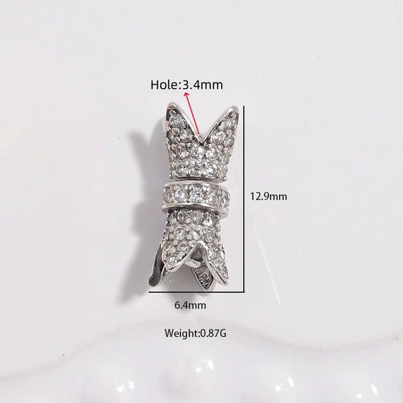 Wholesale S925 Silver Zirconia Small Waist Rotary Turnbuckle Doublelayer Necklace