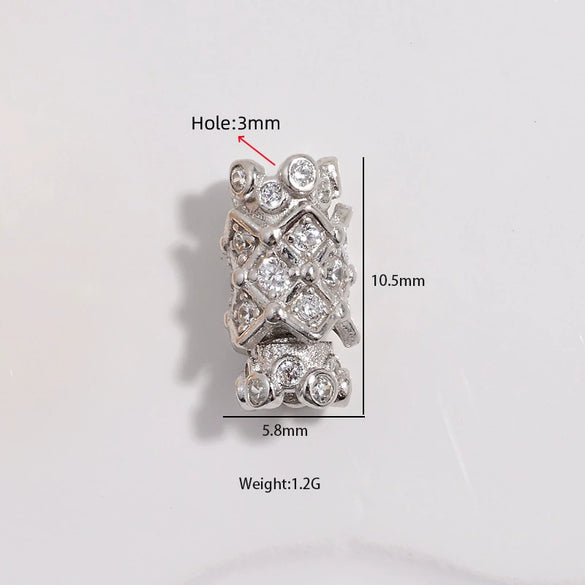 Wholesale S925 Silver Zirconia Small Waist Rotary Turnbuckle Doublelayer Necklace