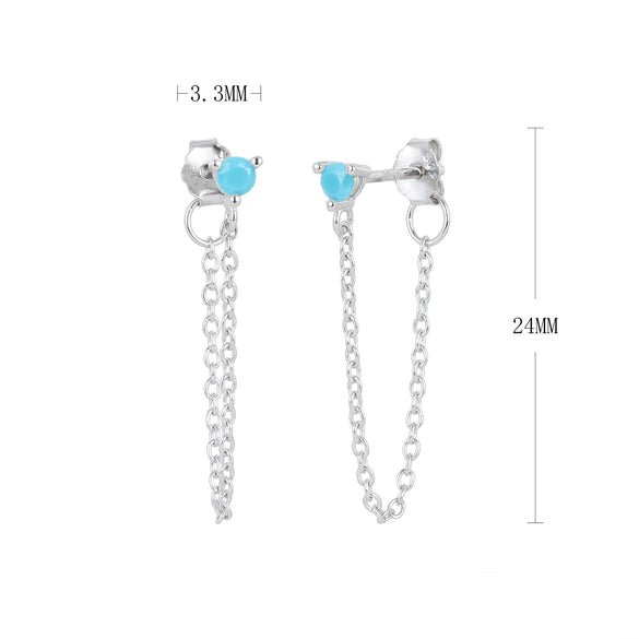 Wholesale S925 Sterling Fashion Exquisite Simple Inlaid Zircon Geometric Earrings Jewelry