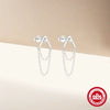 Wholesale S925 Sterling Silver A Shaped Tassel Earrings With Geometric Design And Electroplating