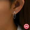 Wholesale S925 Sterling Silver A Shaped Tassel Earrings With Geometric Design And Electroplating