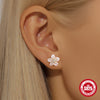 Wholesale S925 Sterling Silver Acrylic Hollow Flap Flower Geometric Earrings With Electroplating Treatment And Minimalist Design