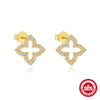 Wholesale S925 Sterling Silver Acrylic Hollow Flap Flower Geometric Earrings With Electroplating Treatment And Minimalist Design