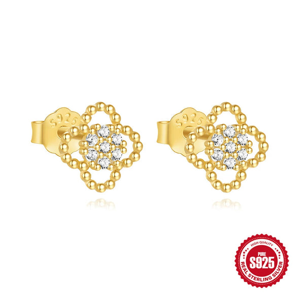 Wholesale S925 Sterling Silver Acrylic Hollow Flap Flower Geometric Earrings With Electroplating Treatment And Minimalist Design