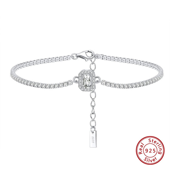 Wholesale S925 Sterling Silver Adjustable Cross Chain Electroplated Geometric Bracelet Jewelry