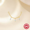 Wholesale S925 Sterling Silver All Match Shining Horse Eye Zircon Pendant Earrings With Long Chain And Cartilage Chain Environmentally Friendly Plated For Women