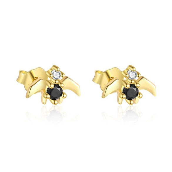 Wholesale S925 Sterling Silver Animal Black Zircon Earrings For Women Light Luxury Distinctive Retro Trendy