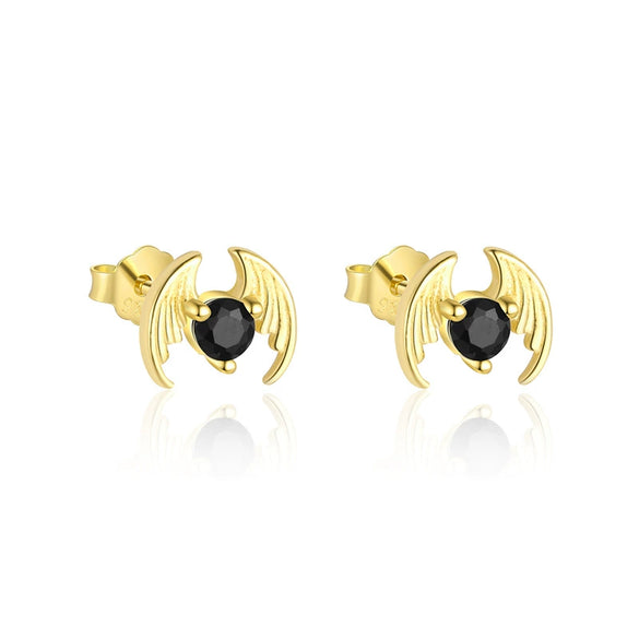Wholesale S925 Sterling Silver Animal Black Zircon Earrings For Women Light Luxury Distinctive Retro Trendy