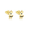 Wholesale S925 Sterling Silver Animal Black Zircon Earrings For Women Light Luxury Distinctive Retro Trendy