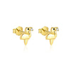 Wholesale S925 Sterling Silver Animal Black Zircon Earrings For Women Light Luxury Distinctive Retro Trendy