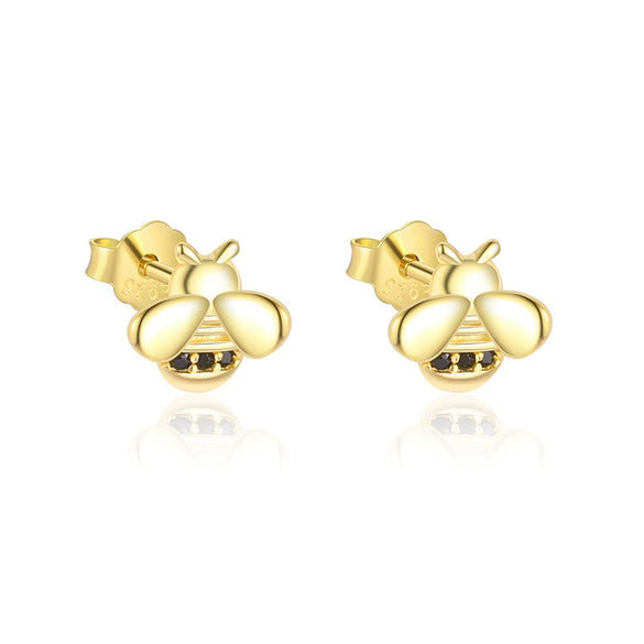 Wholesale S925 Sterling Silver Animal Black Zircon Earrings For Women Light Luxury Distinctive Retro Trendy